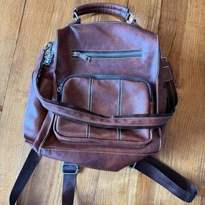 Brown Leather Backpack